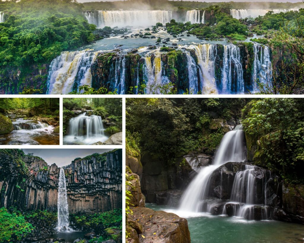 Green Blue Nature Waterfall Photo Collage - Cab booking Guwahati | Taxi Services In Guwahati - 2024